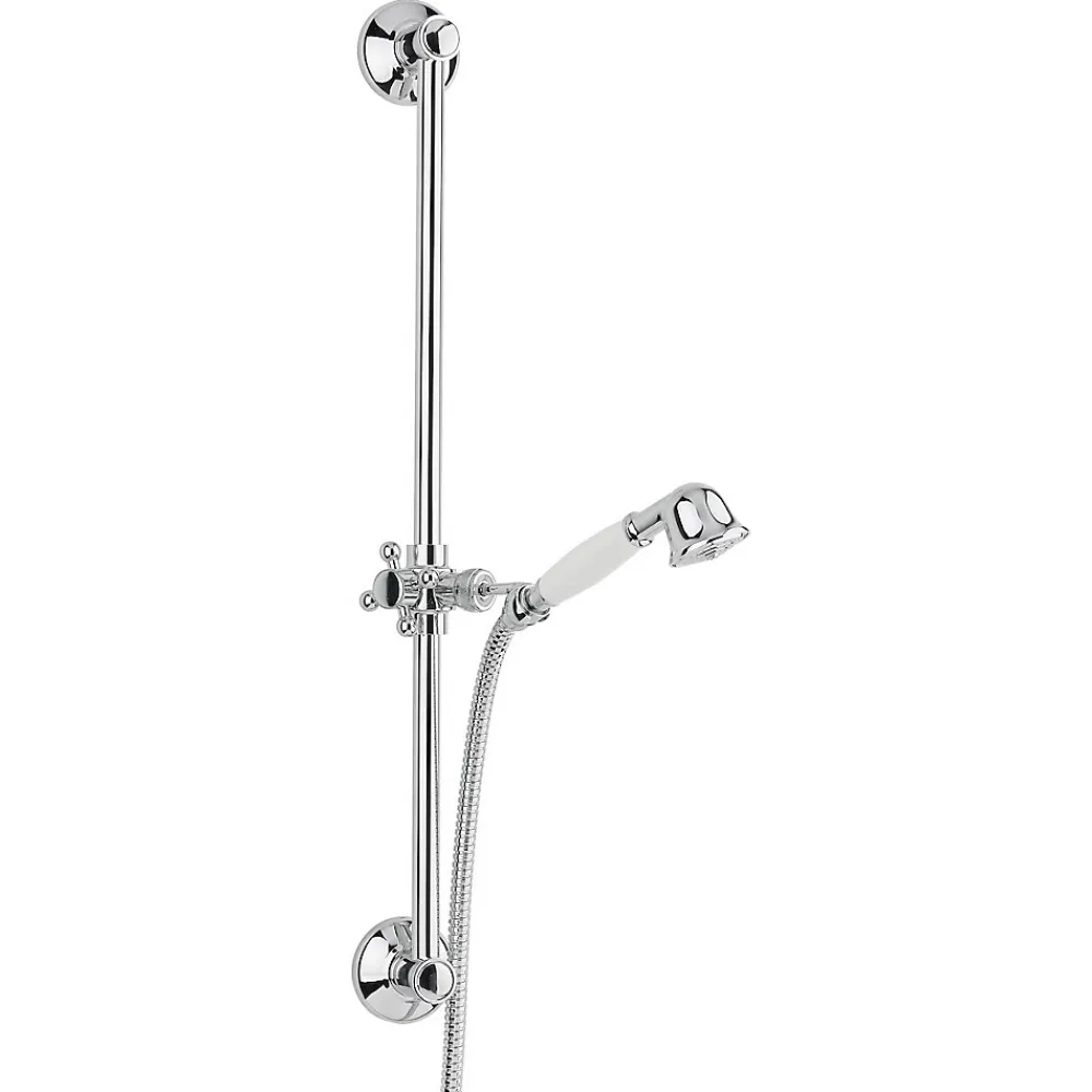 Paffoni Ricordi Set de douche vintage avec barre de douche 60cm, Chrome (ZSAL010)