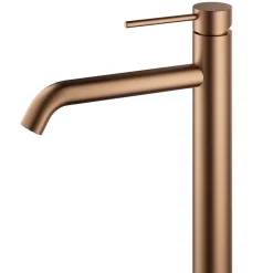 Robinet Lavabo Et Vasque|Dileci Robinet à bec haut 30 cm, Finition cuivre brossé (Rose Gold)