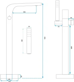 Rea Robinet autoportant Clark Chrome