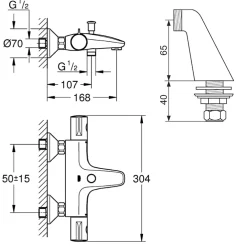 Robinet De Baignoire|Grohe Robinet bain thermostatique Grohtherm 800 avec colonnettes