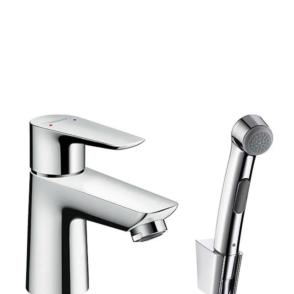 Hansgrohe Robinet bidet avec douchette Talis E + bonde Push-Open Chromé