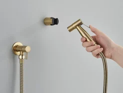 Signature Robinet bidet Doré en Acier Inox Murale Trou Unique