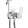 Robinet De Bidet|Invena Robinet Bidet Douchette Chrome Forme Carree Monocommande