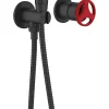 Sea-Horse Robinet Bidet Douchette Noir Mural Loftea Black + Rouge