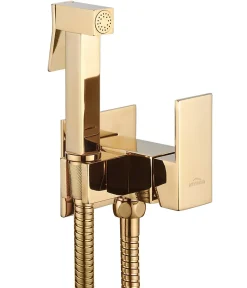 Invena Robinet Bidet Douchette Or Forme Carree Monocommande