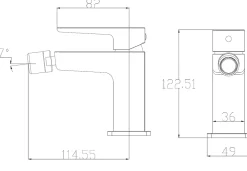 Omnires Robinet Bidet Noir Monocommande Parma