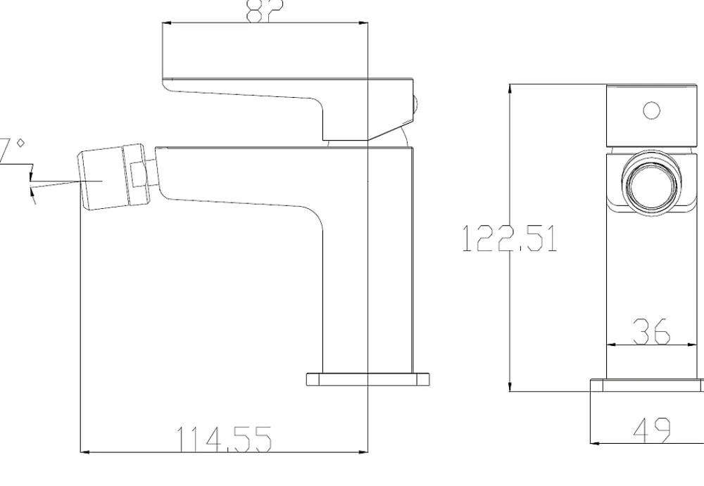 Omnires Robinet Bidet Noir Monocommande Parma