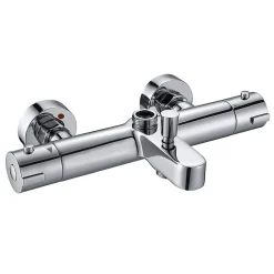 Kibath Robinet colonne sortie bain (robinet seul) thermostatique finition BUS chrome poli en laiton
