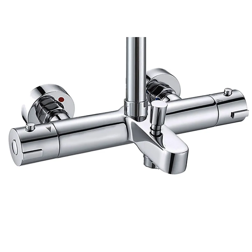 Kibath Robinet colonne sortie bain (robinet seul) thermostatique finition BUS chrome poli en laiton