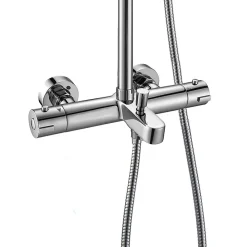 Kibath Robinet colonne sortie bain (robinet seul) thermostatique finition BUS chrome poli en laiton