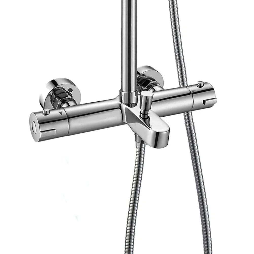 Kibath Robinet colonne sortie bain (robinet seul) thermostatique finition BUS chrome poli en laiton