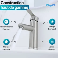 Robinet Lave-Mains|Dileci Robinet Compact lave-mains couleur Chrome -