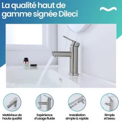 Robinet Lave-Mains|Dileci Robinet Compact lave-mains couleur Chrome -