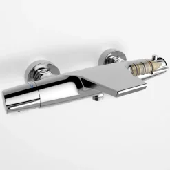 Homelody Robinet de Baignoire Cascade Mitigeur Thermostatique de Douche pour Baignoire Robinet de Douche Laiton Chromé Design Elégant