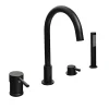 Hudor Robinet de baignoire fixation sur plage 098 en laiton noir collection Céphise