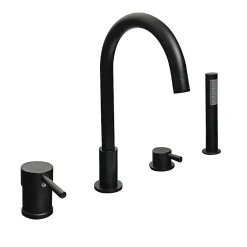 Hudor Robinet de baignoire fixation sur plage 098 en laiton noir collection Céphise