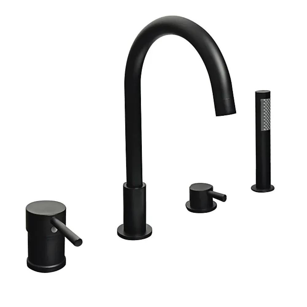 Hudor Robinet de baignoire fixation sur plage 098 en laiton noir collection Céphise