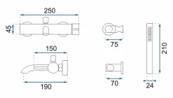 Rea Robinet de baignoire Lungo White Matt