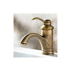 Robinet De Baignoire|Deko Robinet de baignoire rétro antique, mitigeur de lavabo européen chaud et froid, finition bronze, bouilloire rétro, jet brossé