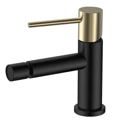 Robinet De Bidet|Kibath Robinet de bidet monocommande ZUNI en laiton finition NOIR OR mat