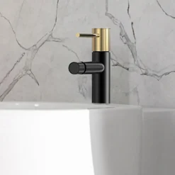 Robinet De Bidet|Kibath Robinet de bidet monocommande ZUNI en laiton finition NOIR OR mat