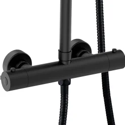 Kibath Robinet de colonne de douche thermostatique avec finition NOIR mat en laiton