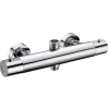 Kibath Robinet de colonne de douche thermostatique avec finition chromée brillante en laiton