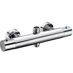 Kibath Robinet de colonne de douche thermostatique avec finition chromée brillante en laiton