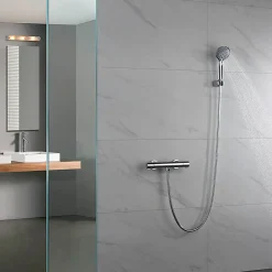 Robinet De Douche|Kibath Robinet de douche avec leviers thermostatiques en laiton, PAR, finition chrome poli, en laiton