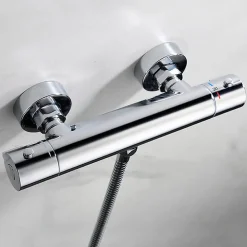 Robinet De Douche|Kibath Robinet de douche avec leviers thermostatiques en laiton, PAR, finition chrome poli, en laiton