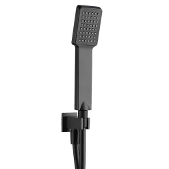 Robinet De Douche|Kibath Robinet de douche encastré, monocommande pour montage au plafond CHE carré, finition NOIR mat, en laiton