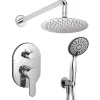 Kibath Robinet de douche encastré, mural, monocommande, SIX rond, finition chrome poli, en laiton