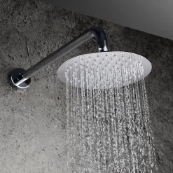 Kibath Robinet de douche encastré, mural, monocommande, SIX rond, finition chrome poli, en laiton