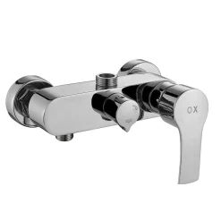 Kibath Robinet de douche monocommande rond CAN avec finition chromée brillante en laiton