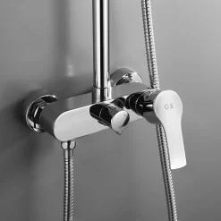 Kibath Robinet de douche monocommande rond CAN avec finition chromée brillante en laiton