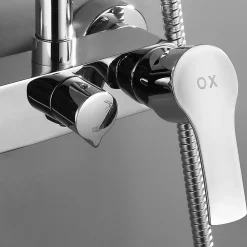 Kibath Robinet de douche monocommande rond CAN avec finition chromée brillante en laiton