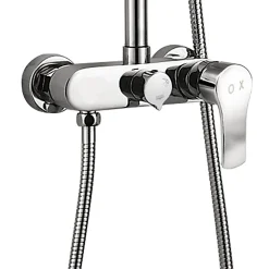 Kibath Robinet de douche monocommande rond CAN avec finition chromée brillante en laiton