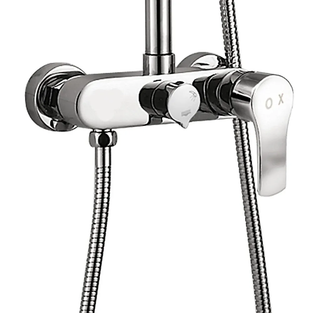 Kibath Robinet de douche monocommande rond CAN avec finition chromée brillante en laiton