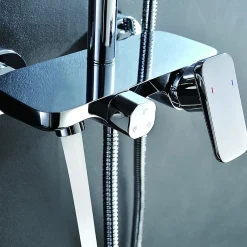 Kibath Robinet de douche monocommande DUA avec finition chromée brillante en laiton