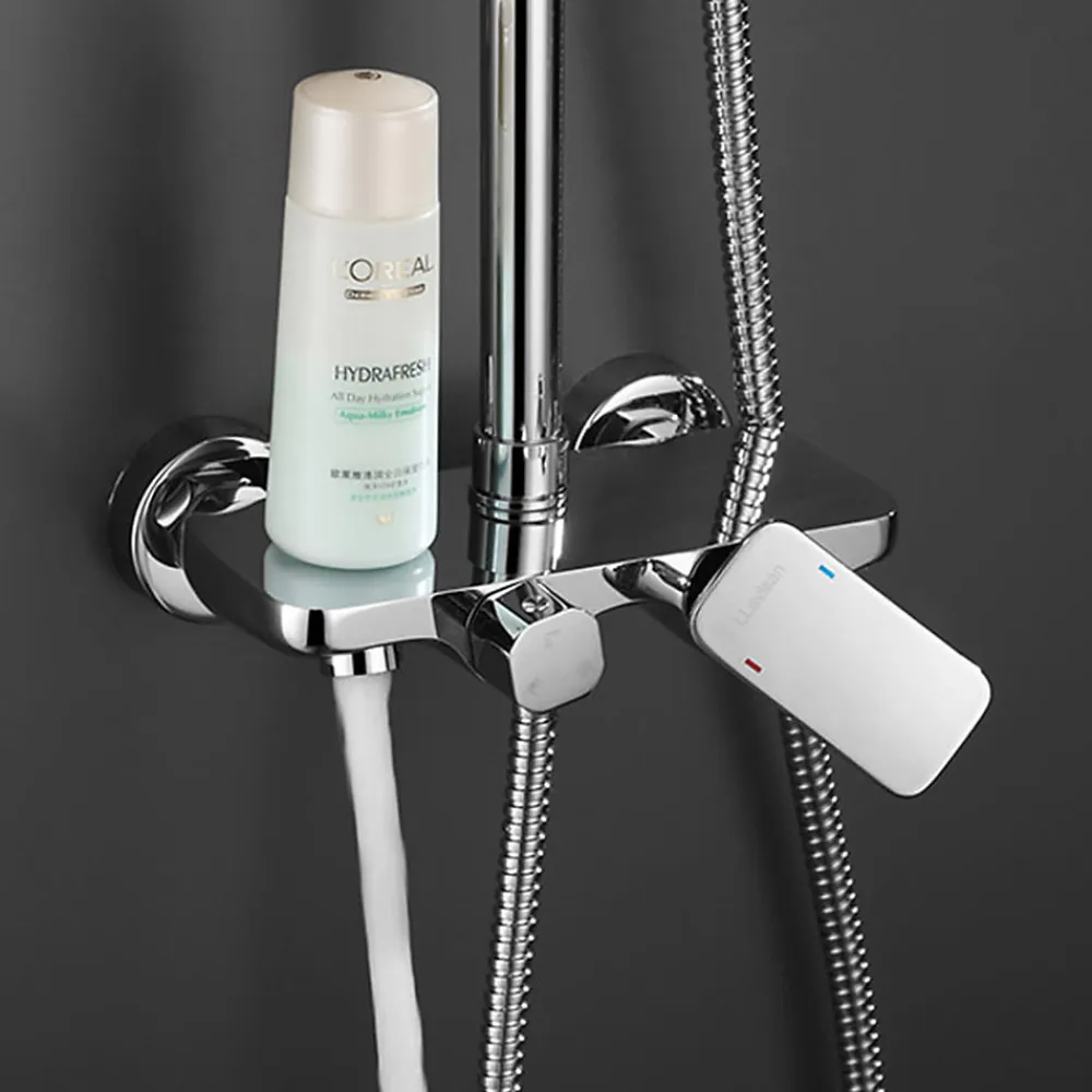 Kibath Robinet de douche monocommande DUA avec finition chromée brillante en laiton