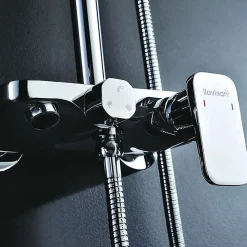 Kibath Robinet de douche monocommande DUA avec finition chromée brillante en laiton