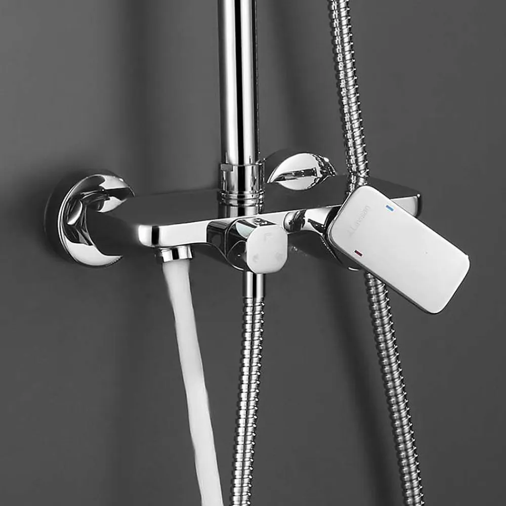 Kibath Robinet de douche monocommande DUA avec finition chromée brillante en laiton