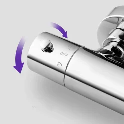 Robinet De Douche|Kibath Robinet de douche thermostatique à effet froid, finition chrome brillant, en laiton