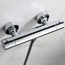 Robinet De Douche|Kibath Robinet de douche thermostatique ORTE (robinet seul) avec finition chromée polie en laiton