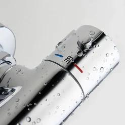 Robinet De Douche|Kibath Robinet de douche thermostatique ORTE (robinet seul) avec finition chromée polie en laiton