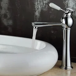 Robinet Lave-Mains|Kroos Robinet de lavabo à poignée unique, finition en chrome