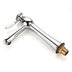 Robinet Lave-Mains|Kroos Robinet de lavabo à poignée unique, finition en chrome