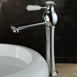 Robinet Lave-Mains|Kroos Robinet de lavabo à poignée unique, finition en chrome