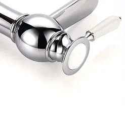 Robinet Lave-Mains|Kroos Robinet de lavabo à poignée unique, finition en chrome