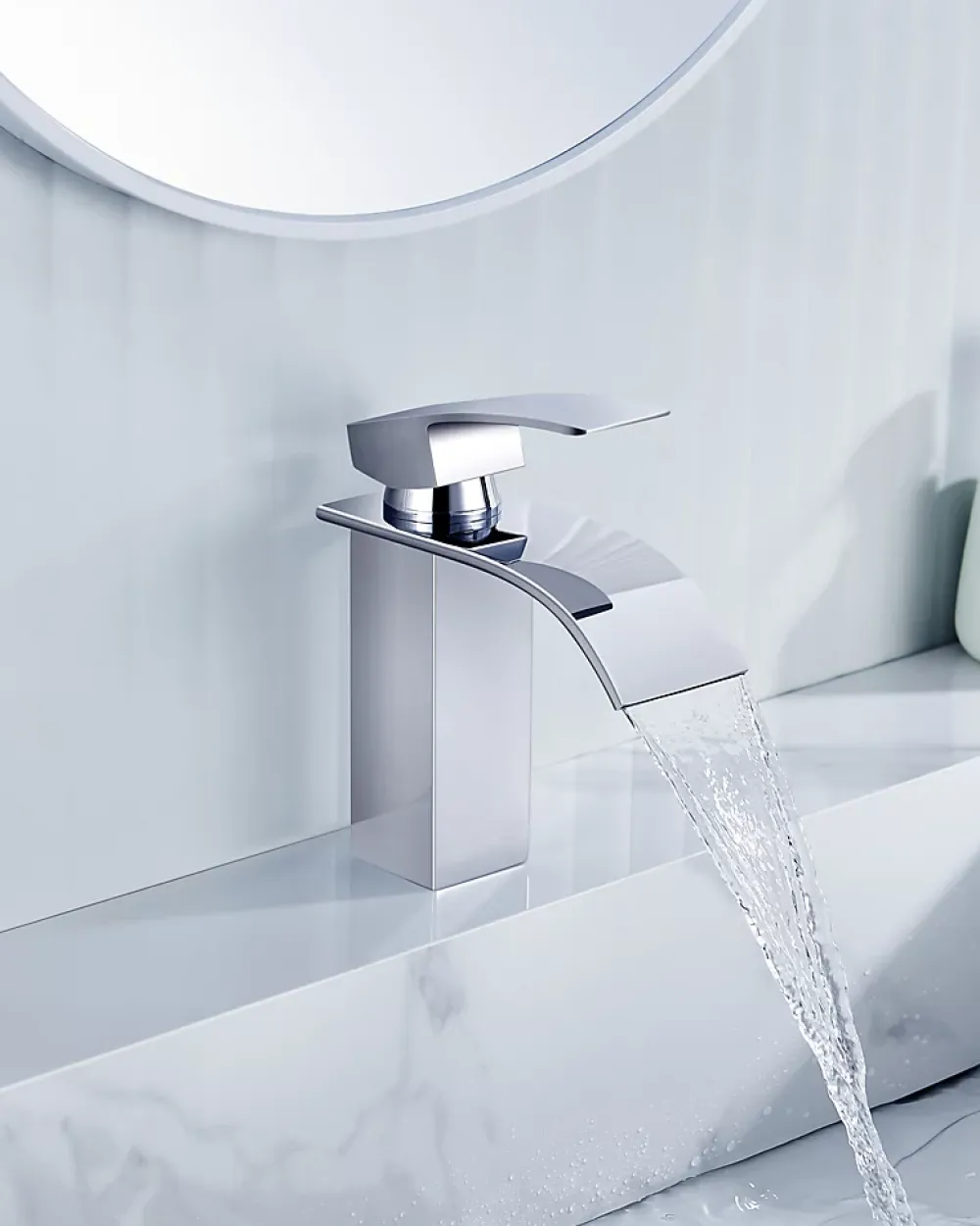 Cecipa Max Robinet de Lavabo Cascade, Mitigeur de Lavabo, Robinet de Salle de Bain, Lave-mains Monocommande